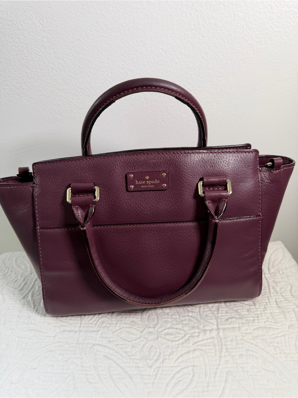 Kate Spade New York Burgundy Leather Satchel Bag & Wallet Set - Picture 8 of 15